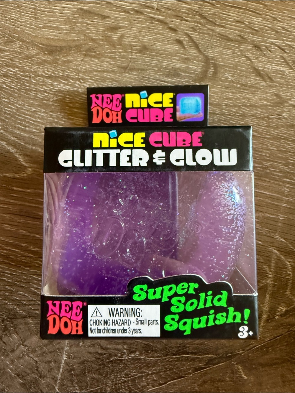 Purple NeeDoh Nice Cube Glitter & Glow Squishy Toy